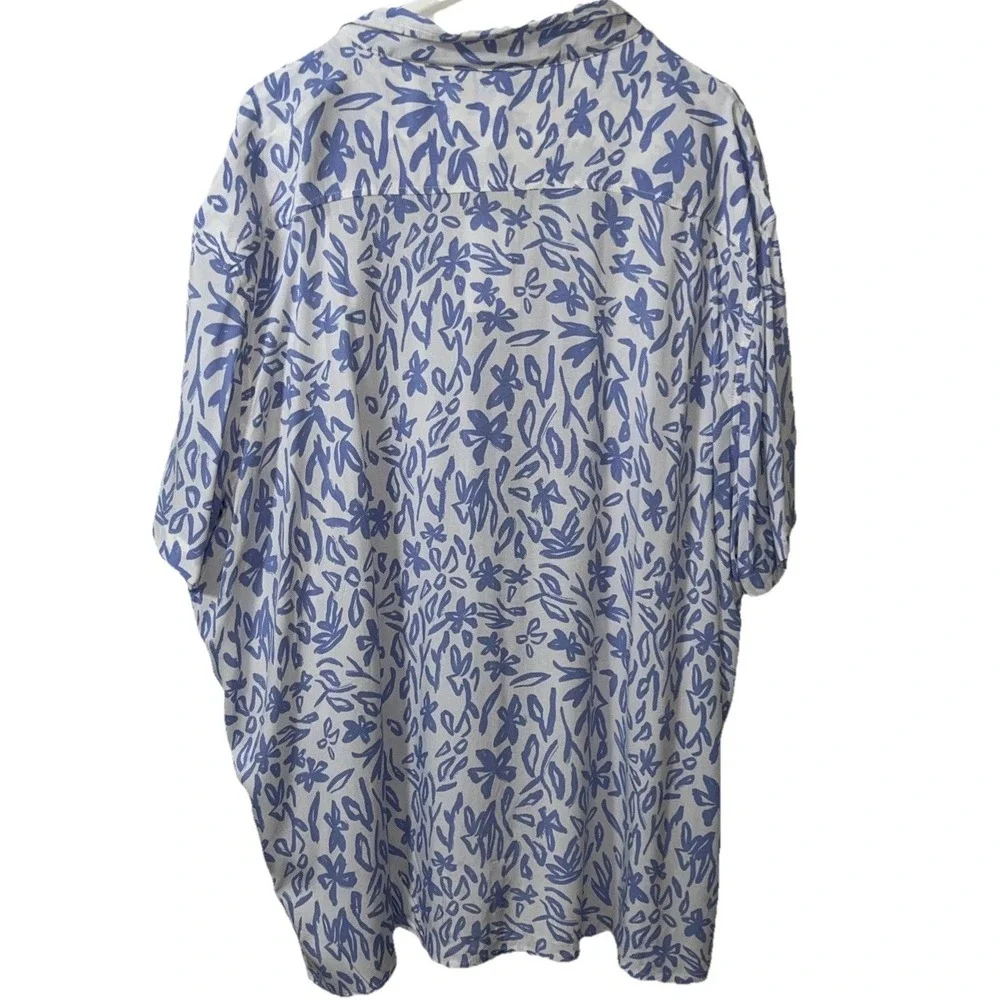 Nordstrom Brand Mens Shirt XXXL 3XL Sketched Floral Vacation Beach Artsy Boat